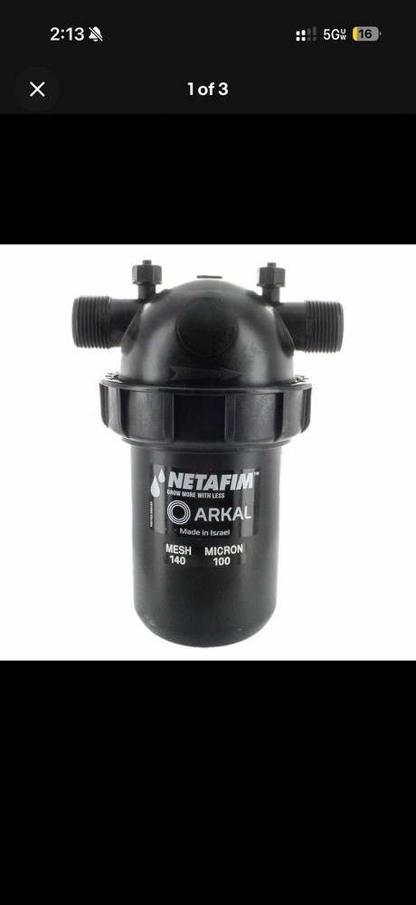 Netafim Arkal Manual Disc Filter 1" 130 Micron Cylindrical Element Replacement