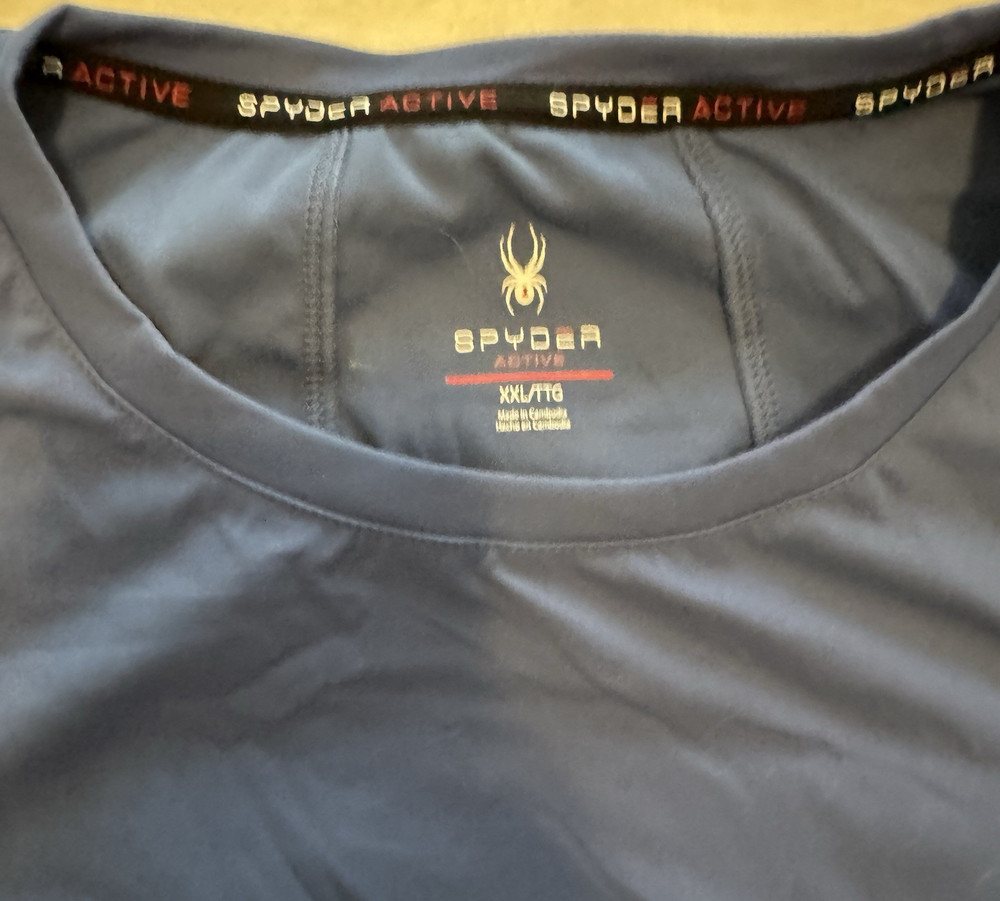 Spyder Active Blue Long Sleeve Athletic Fit Polyester Pullover Men's XXL