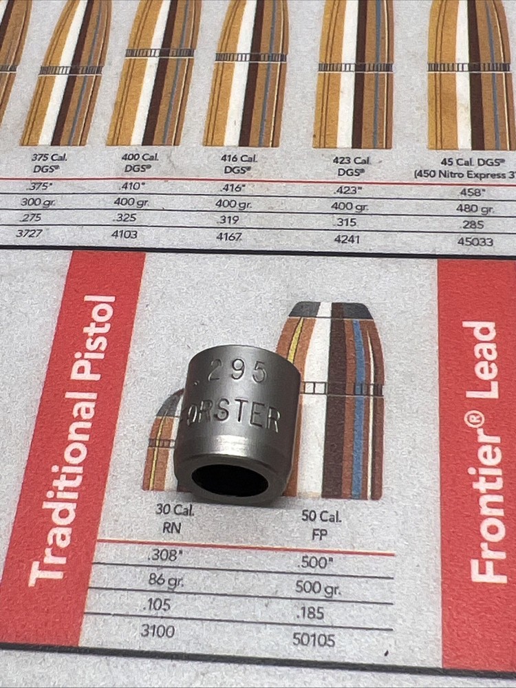 FORSTER NECK BUSHING .295 COMPETITION DIE PART RELOADING