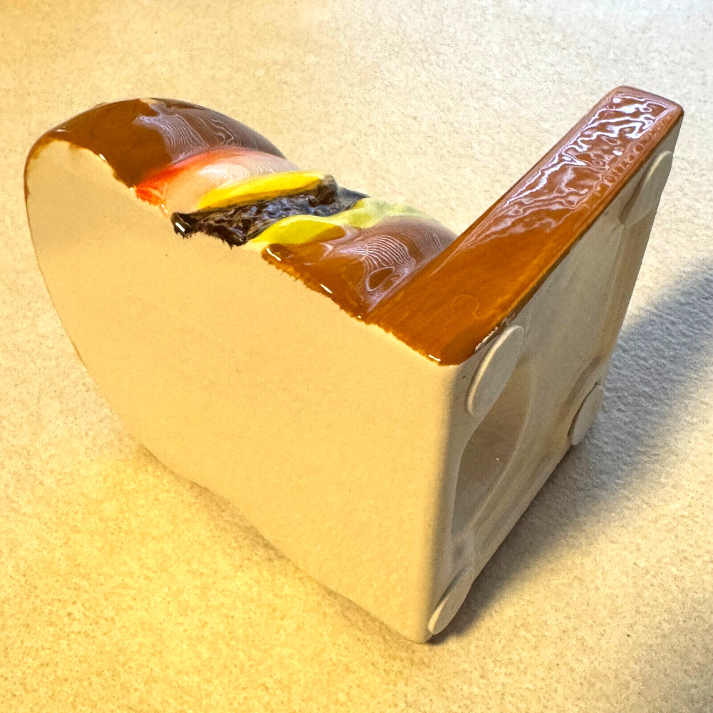 Hamburger Cheeseburger Ceramic Bookends