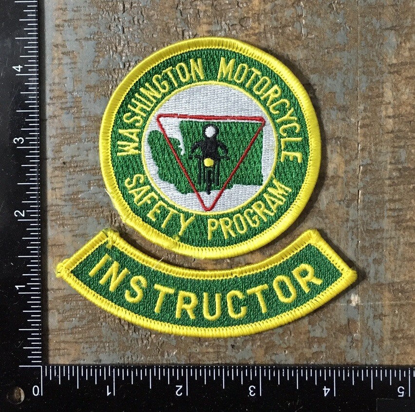 Vintage WASHINGTON MOTORCYCLE SAFETY PROGRAM INSTRUCTOR Embroidered Tab & Patch