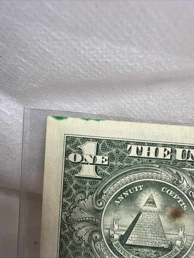 2017A $1 One Dollar Huge Green Ink Error