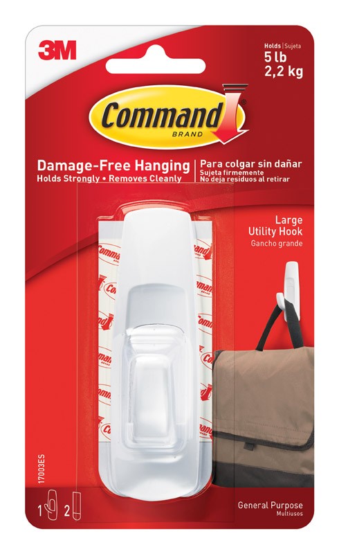 HOOK LARGE HOLDS 5LBS 3M (Pack of 1)