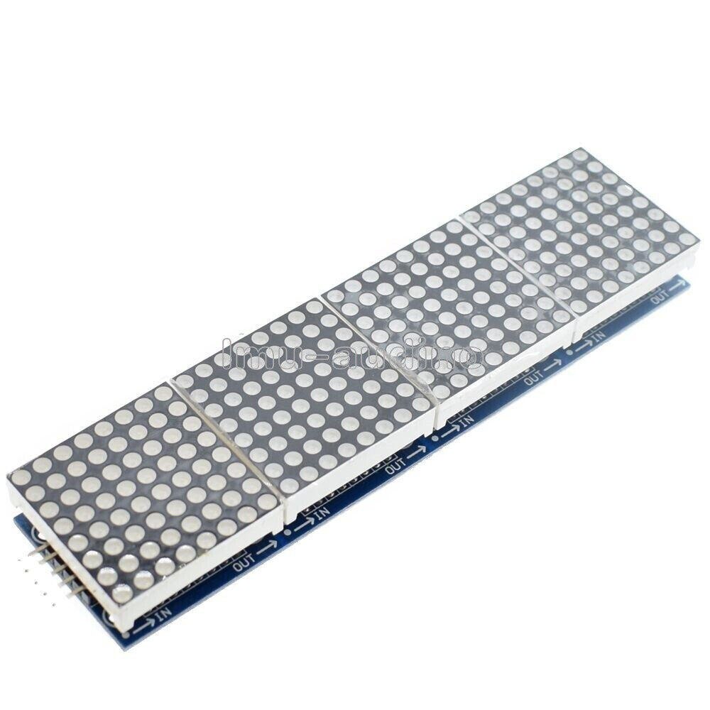 MAX7219 Dot Matrix Module Red Microcontroller 4In1 Display 5P Line For Arduino
