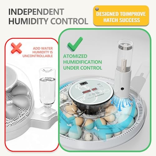 Egg Incubator for Hatching 28 Eggs, Auto Flip, Independent Atomizing