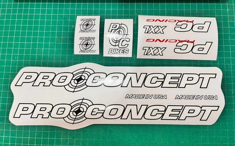 Pro Concept XXL 2000 bmx sticker decals