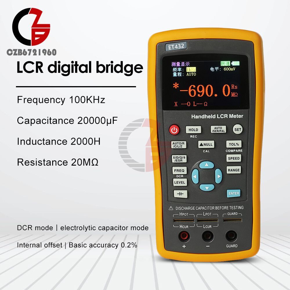 Handheld LCR Bridge Digital LCD Capacitance Inductance Resistance Meter Tester
