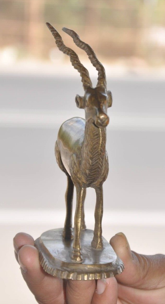 Vintage Brass Engraved Handcrafted Solid Deer Figurine