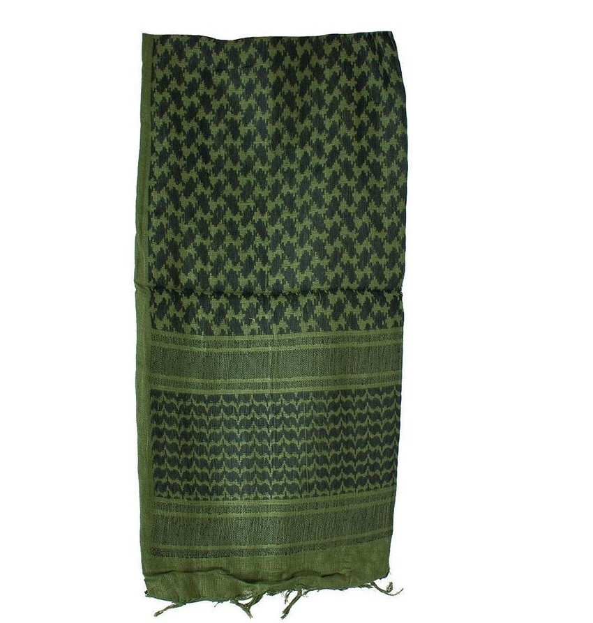Shemagh Head Wrap Olive drab Green and black.