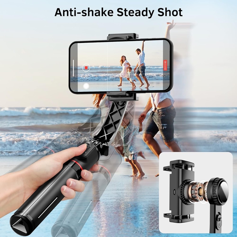 3-in-1 Selfie Stick Tripod Gimbal Stabilizer, Wireless Remote iphone, android