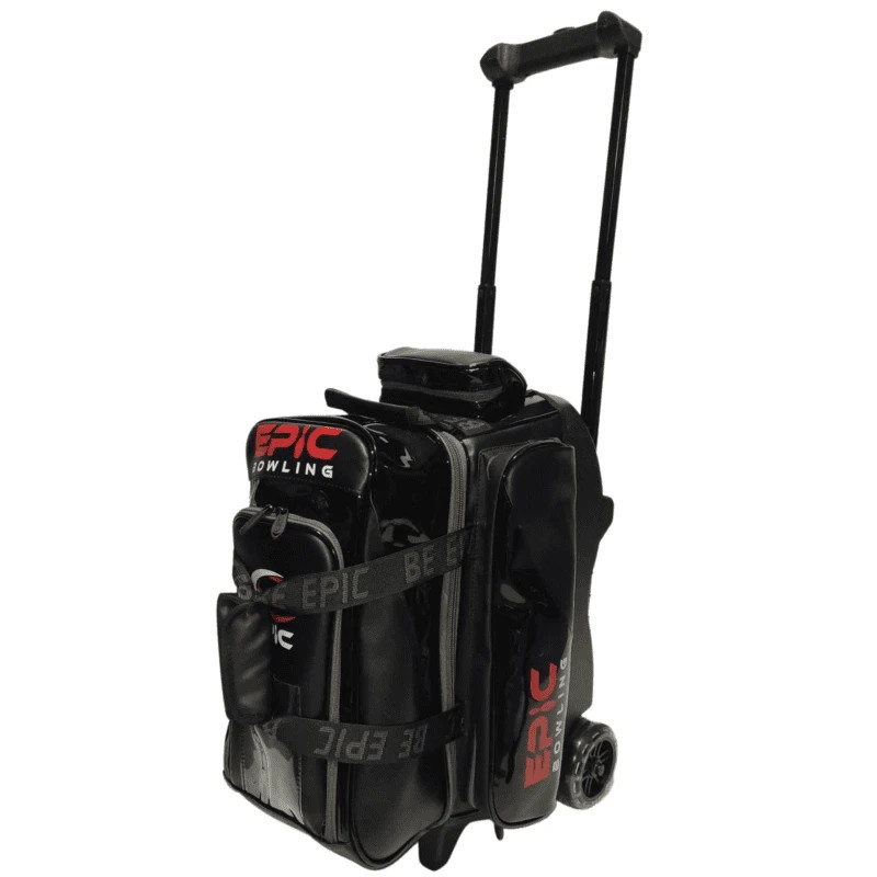 Epic Journey Black 2 Ball Double Roller Bowling Bag