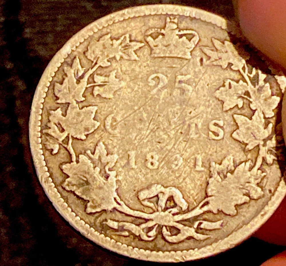 1891 Canada 25 Cents Silver Coin
