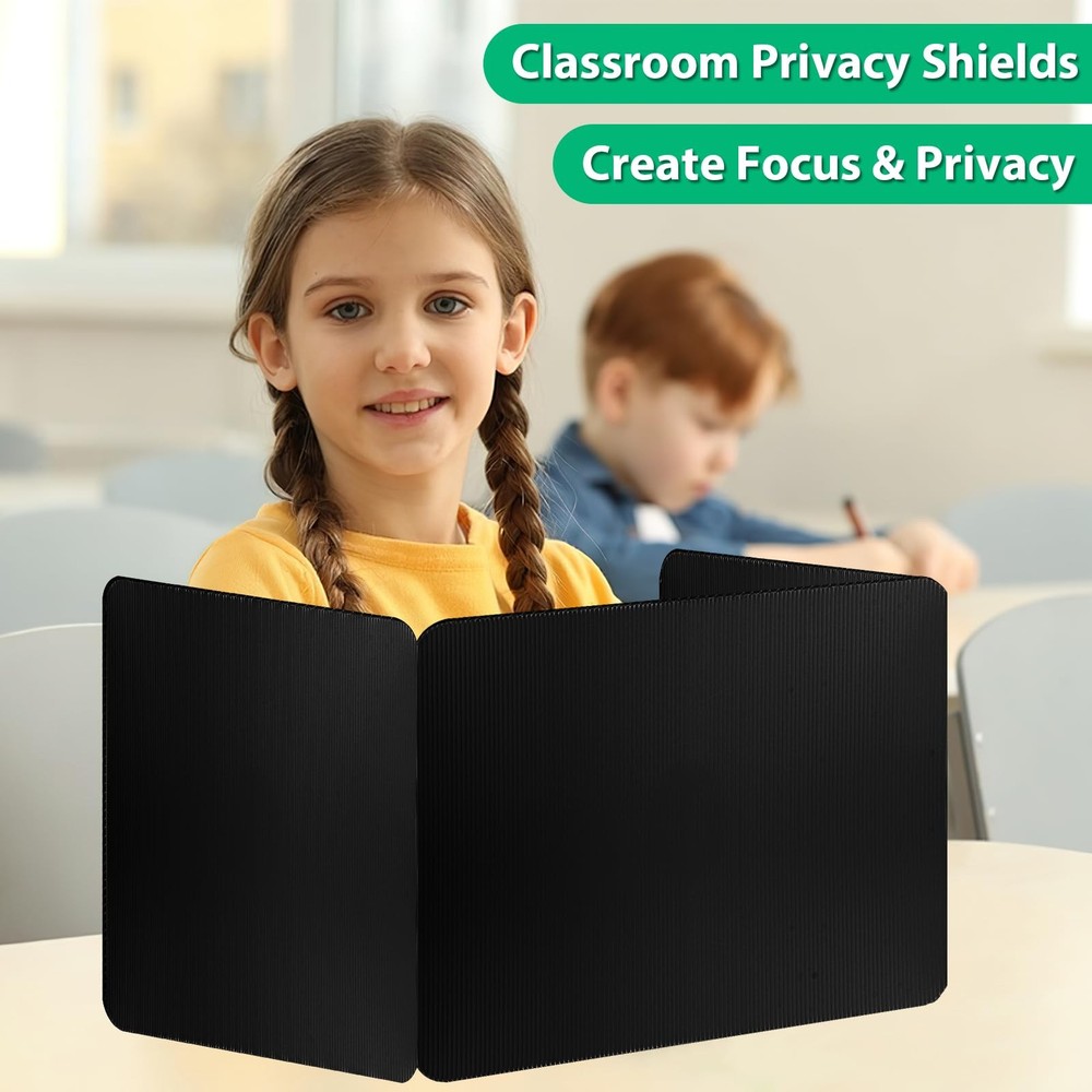 12 PCS Desk Dividers Students Waterproof Plastic Testing Privacy Folders