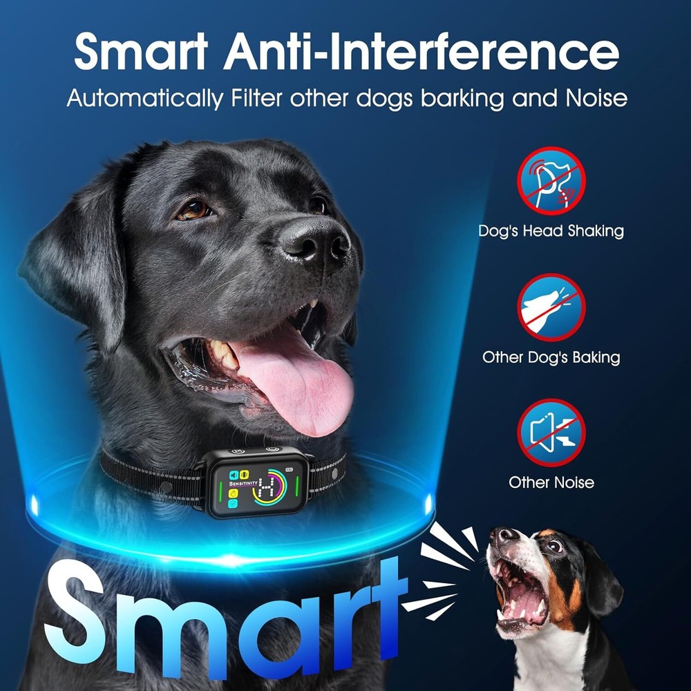 Bark Collar,rechargeable anti-bark training collarwith 8 adjustablesensitivities