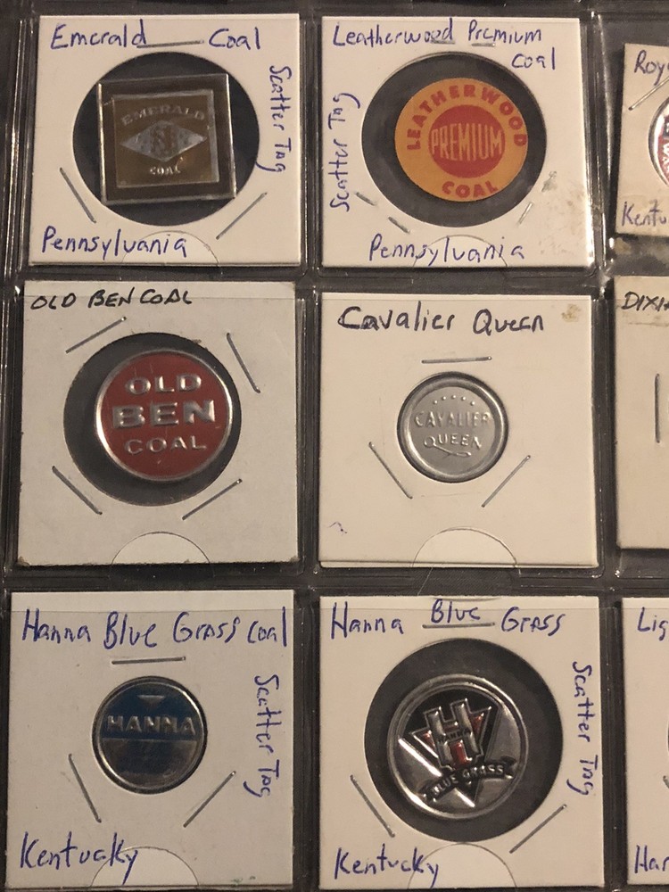 20 Coal Scatter Tags From All Over - Some Better Ones