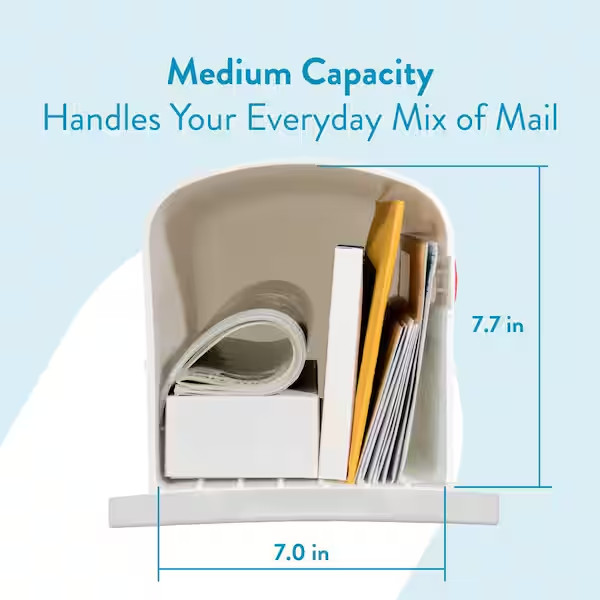 White Mailbox Deluxe Polybox Durable & Best Rust-proof Polymer Post Mounted New