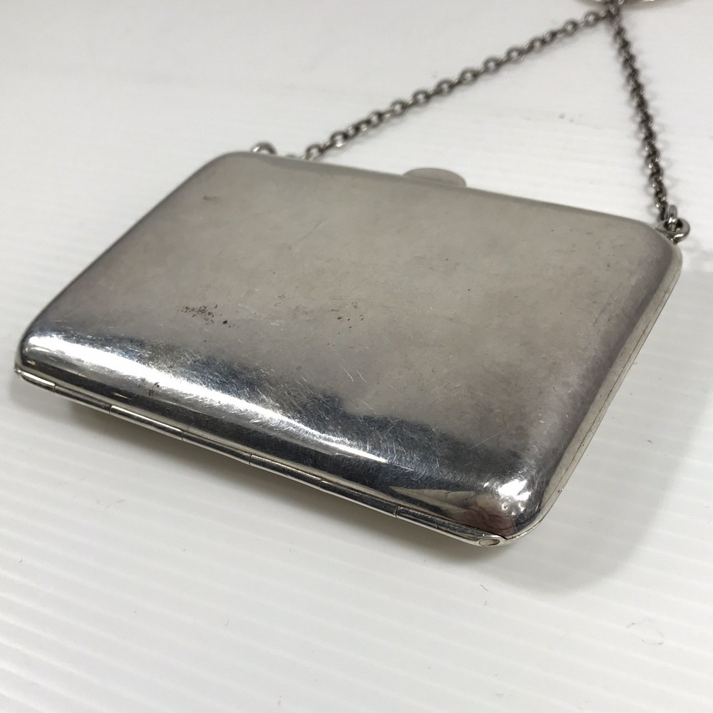 Antique Solid Silver Compact Combination Card Case Lipstick Purse D Bros