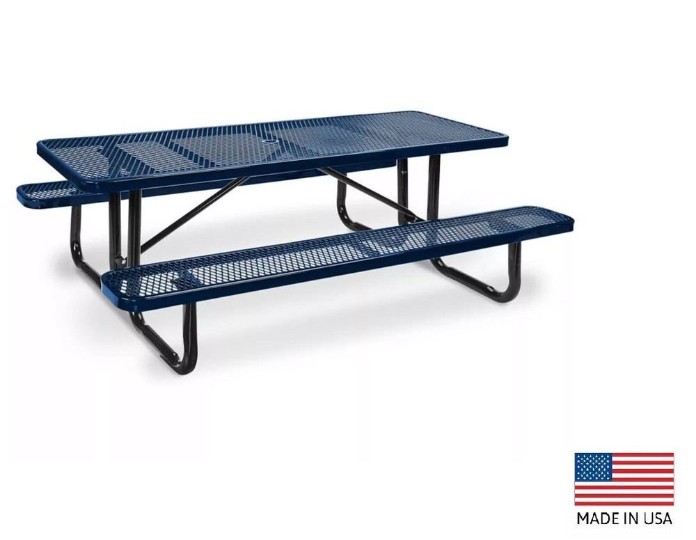 PICNIC TABLE Commercial - All Metal Construction & Steel Frame  8 Ft Rectangular