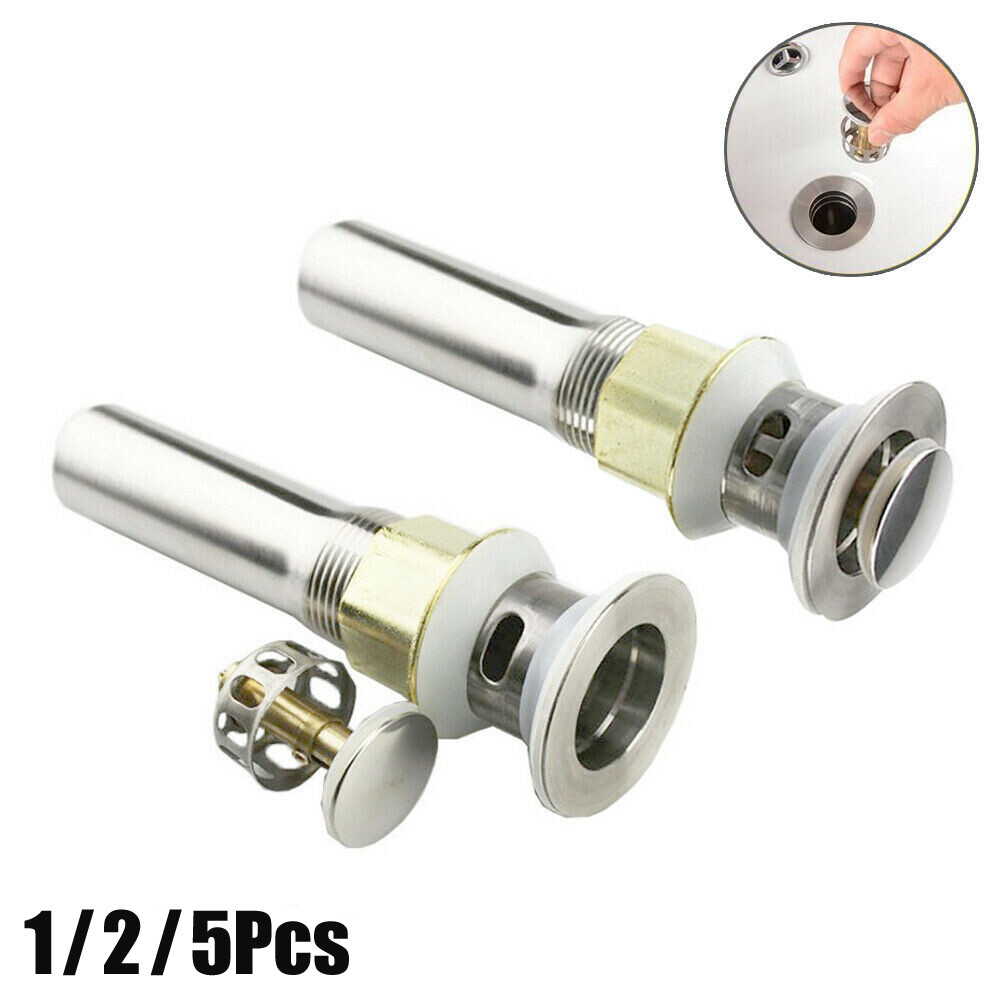 1-1/2" Bathroom Sink Pop Up Drain Stopper With Overflow Basin Vessel Brass