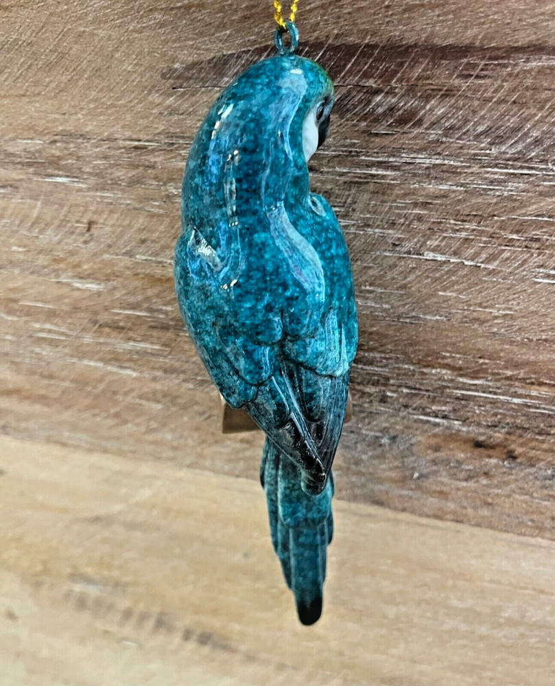 Parrot Bird Ornament Mini Polyresin 4"L
