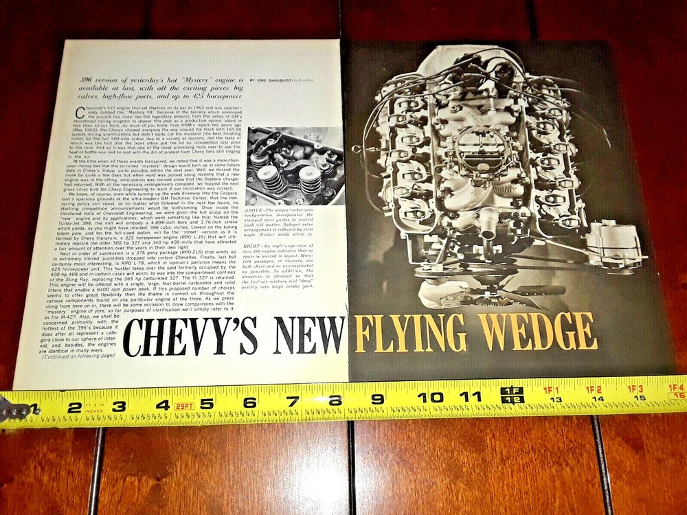 1965 CHEVROLET 396 ENGINE ORIGINAL ARTICLE