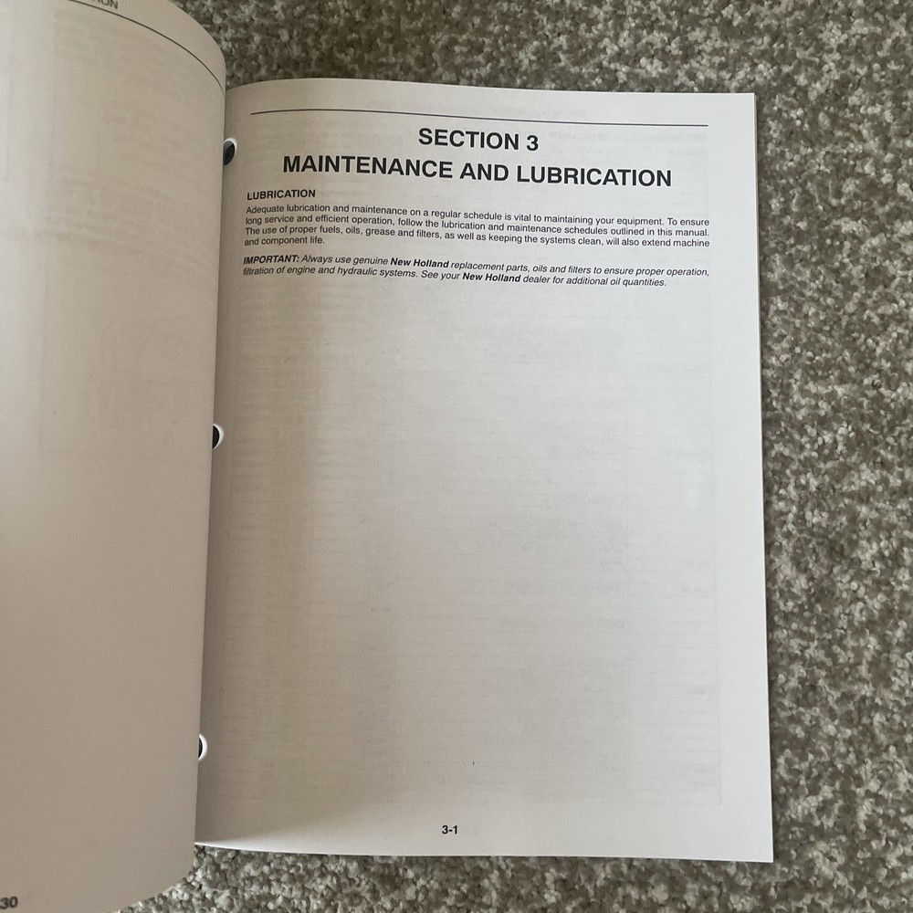 New Holland 110TL Front Loader Operator’s Manual