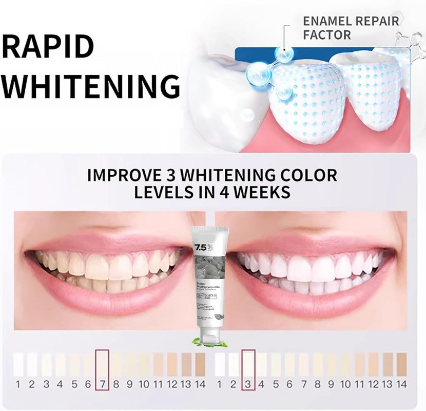 7.5% Hap Nano-Hydroxyapatite Toothpaste Remove Deep Clean 2 PACK
