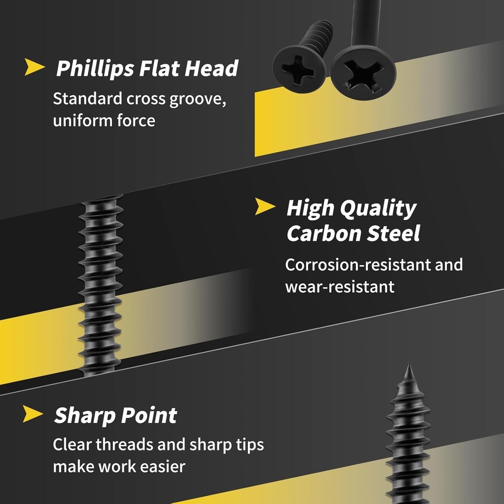 Flat Head Wood Screws Assortment Kit