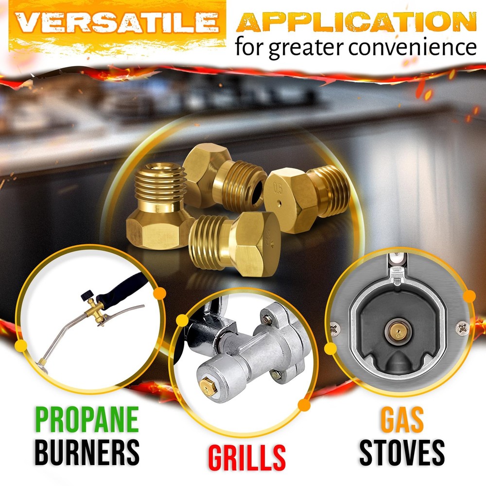 10Pcs Propane Orifice Kit - Brass Jet Nozzle