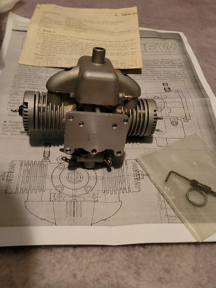 G Mark Twin Cylinder 30 Remote Control Model Airplane Engine