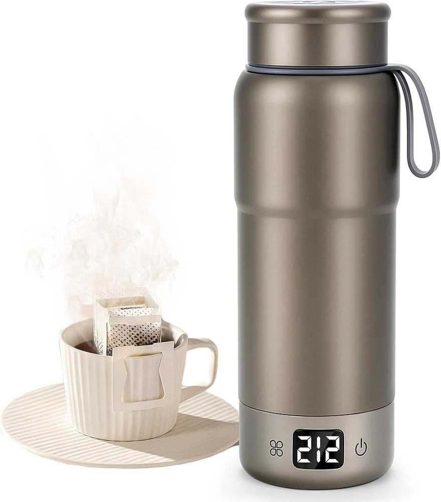 Portable Pure Titanium Travel Kettle - Dual Voltage, 12 Temp Control, 520ml