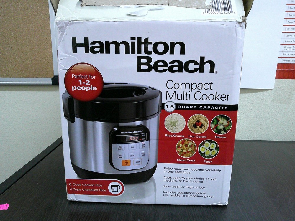 Hamilton Beach Compact Multi Cooker | Unused | 1.5qt | Silver