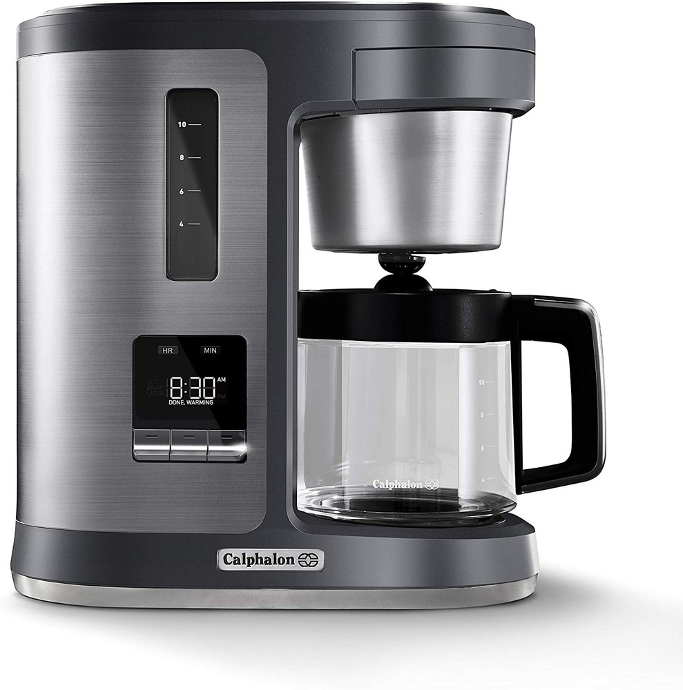 Calphalon BVCLDCG1 10 Cup Programmable LCD Display Coffee Maker Stainless Steel