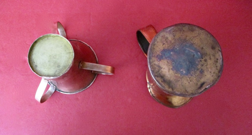 Antique Copper Planter & Antique Copper Pitcher