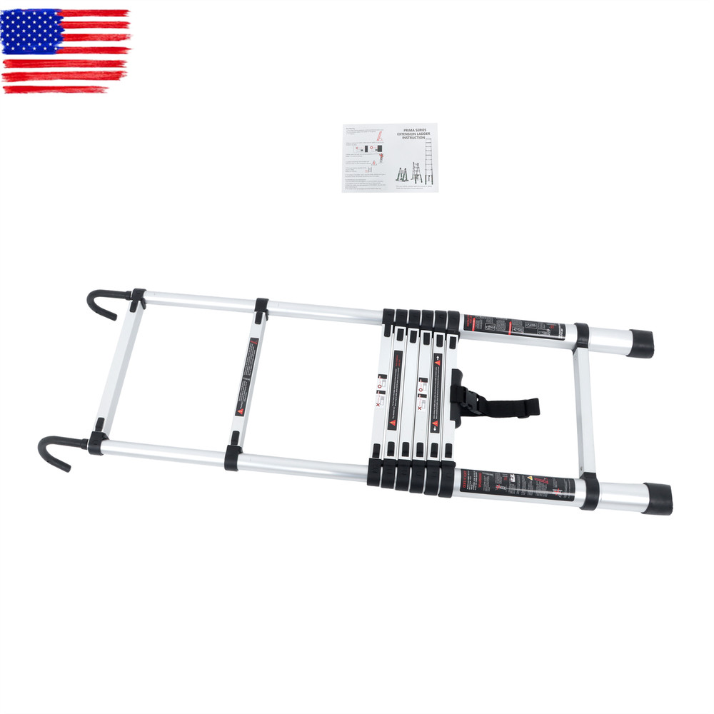 8.5 FT Folding Aluminum Telescoping Ladder Telescopic Multi Purpose 330 Lbs