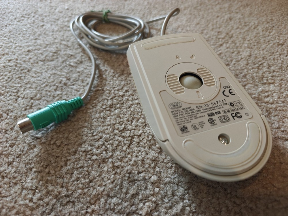 Vintage IBM MO09K Mouse 28L1865 PS/2 3-button - Working