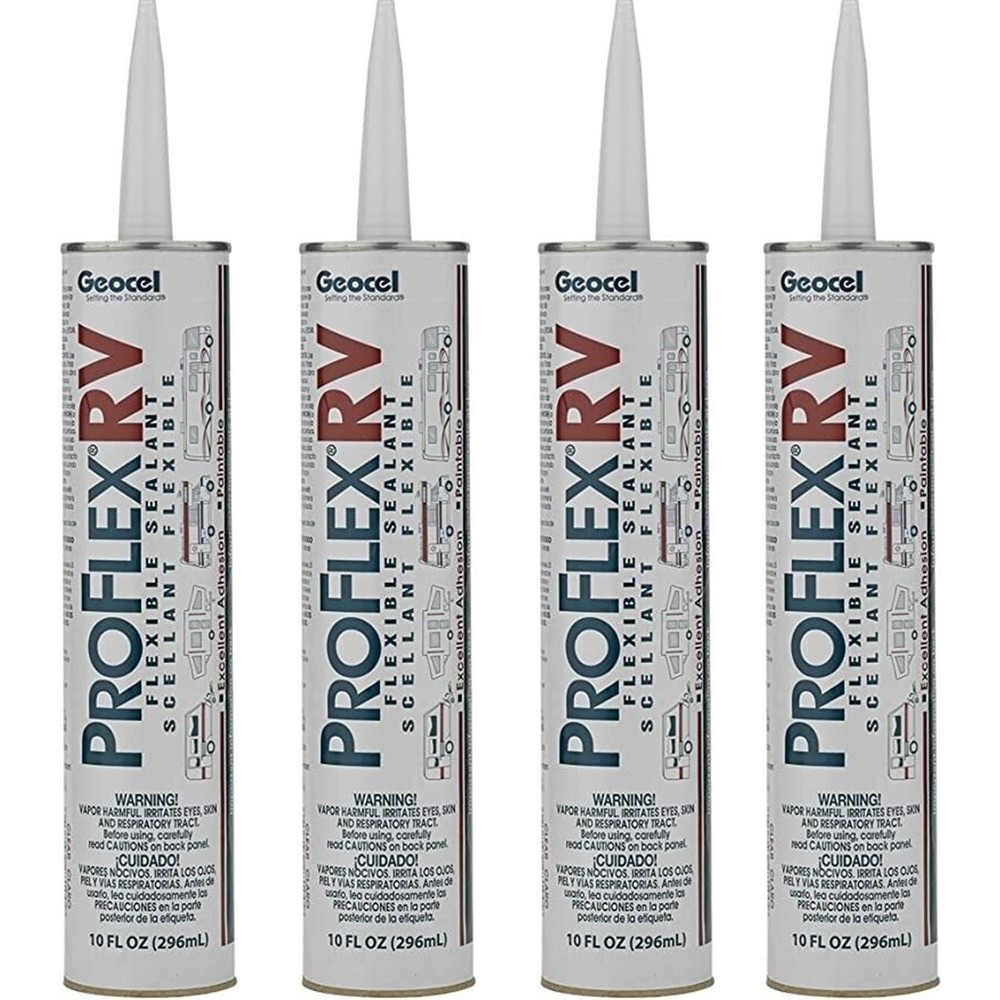 Geocel GC28903 (GC28103) , Pro Flex RV Flexible Sealant, Black, 10 OZ, Set Of 4