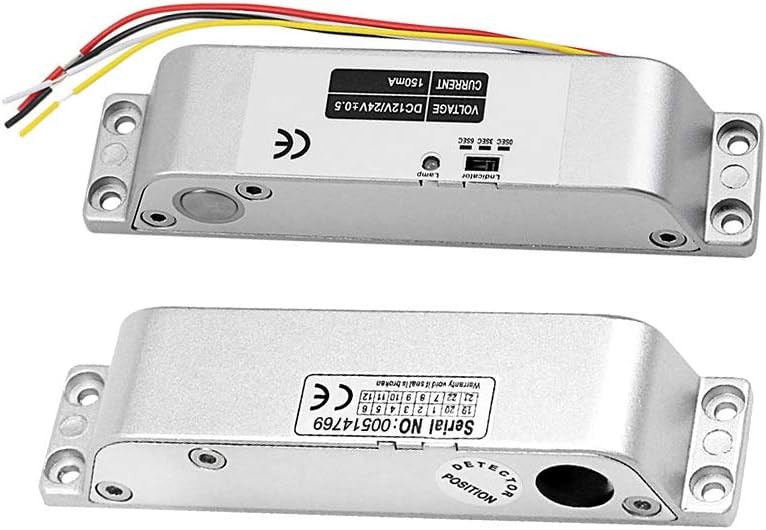 Electric Drop Bolt Lock DC 12V Fail Safe NC Mode Electronic Large, Silver