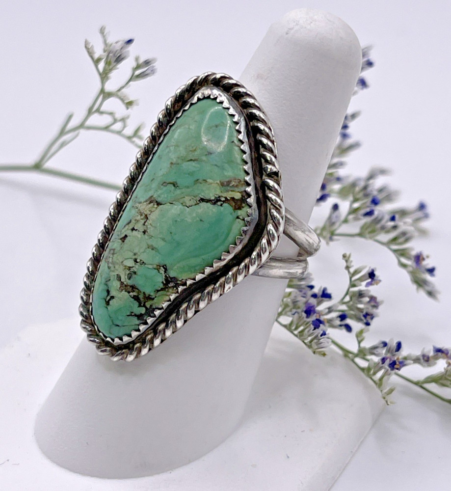 Turquoise Braided Ring Sz 7.5