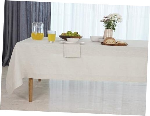 Linen Tablecloth 60 x 108 Inch - 108" x 60" (Rectangular) 04 - Light Natural