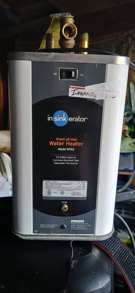 InSinkErator W152 2.5 gal Storage Tank Water Heater, 1500W, White/Black, Indoor