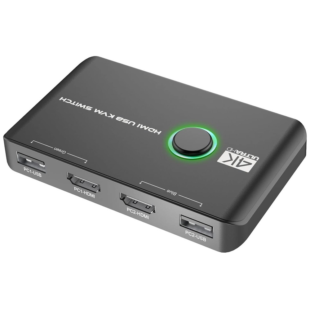 Versatile HDMI & USB KVM Switch for 2 PCs - Driver-Free Plug-and-Play Experience