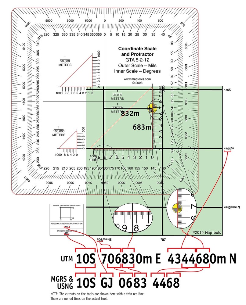 MapTools Military Style UTM/MGRS Coordinate Scale 5" x