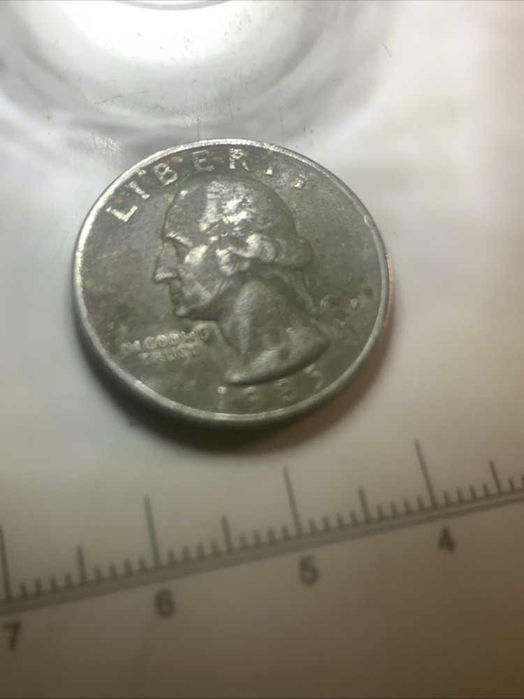1985 P MISSING CLAD QUARTER - BOTH SIDES - 5.5 - 5.6 Grams
