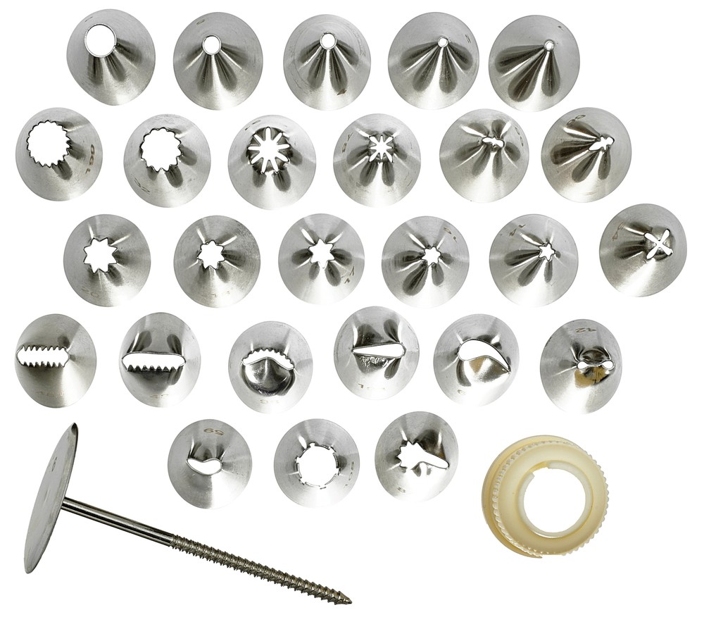 Cake Decorating Set, 26 Tips, S/S (12 Set)