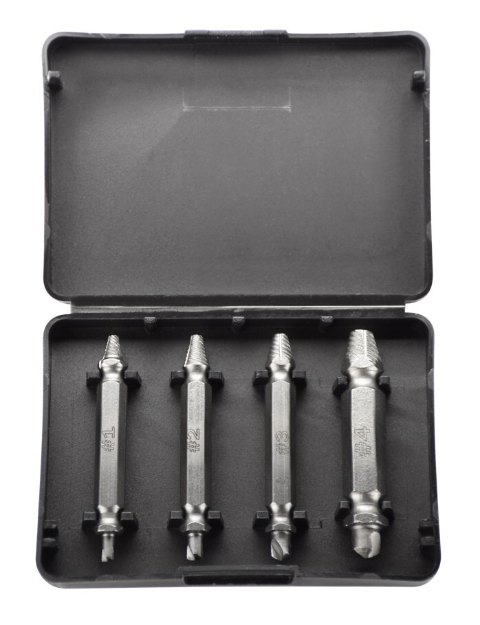 4Pc Damaged Screw Remover Set Extractor Stripped Drill Bits Tool Broken Bolt- SE