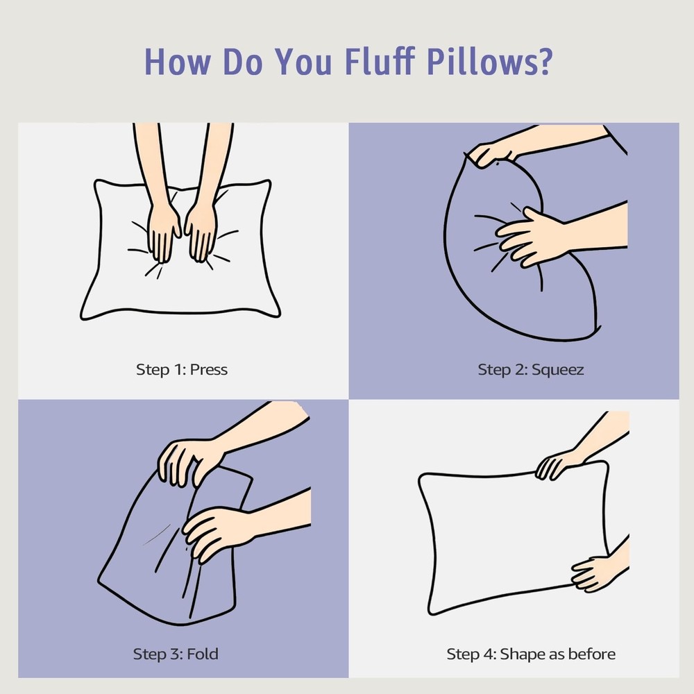 Climaloft Bed Pillows Queen Size Set of 2 with 100% Cotton Cases, Soft & Supp...