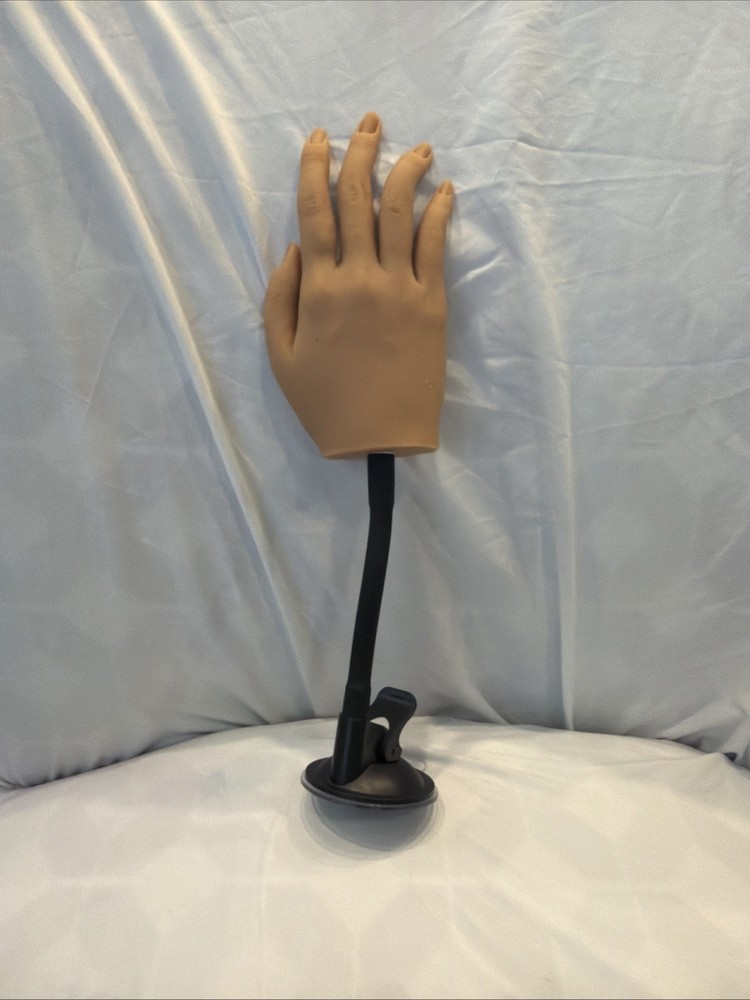 Practice Mannequin Hand Nail Training Hand Adjustable Stand Suction Base Used