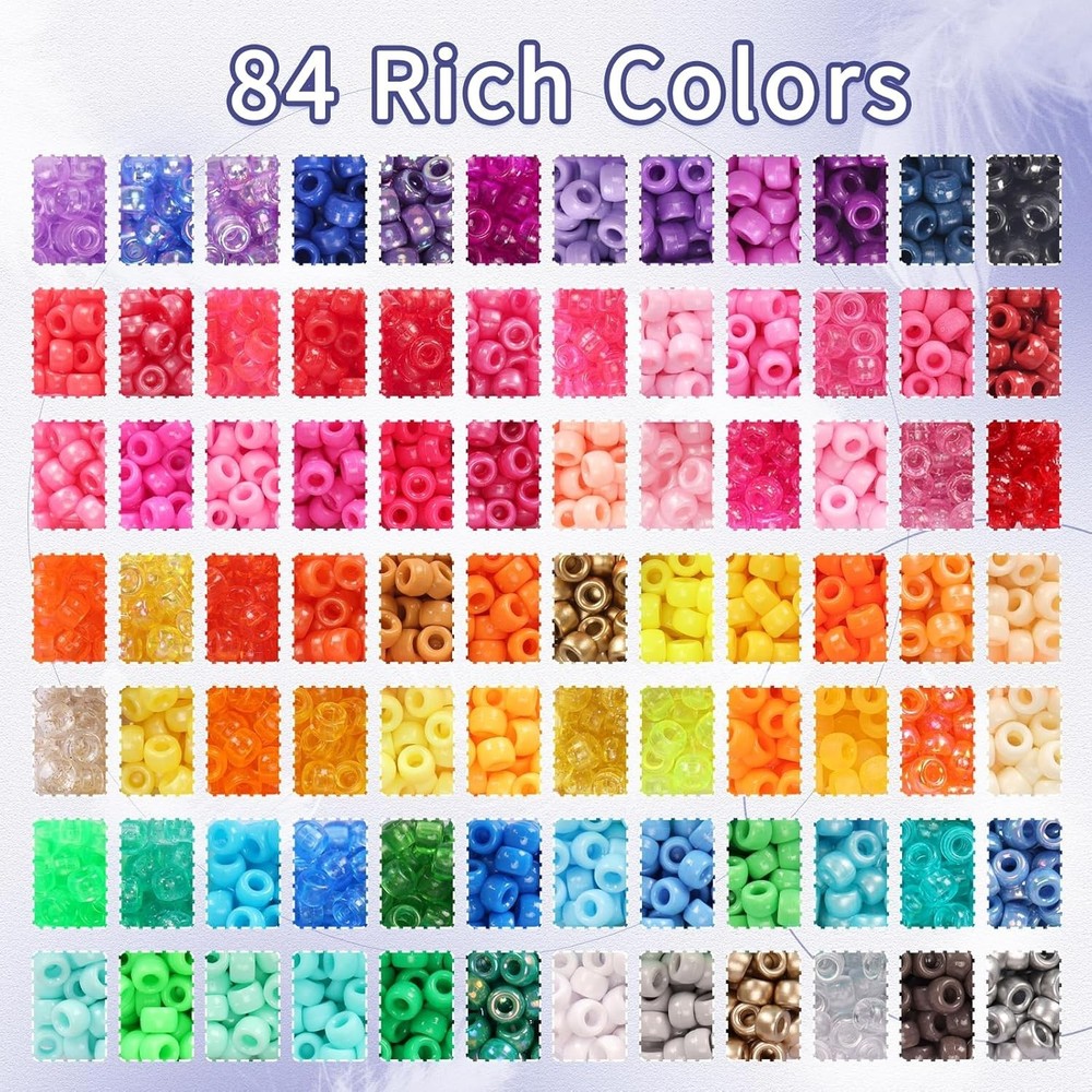 Craft Bracelet Kit - 4900pcs Beads & Elastic Strings