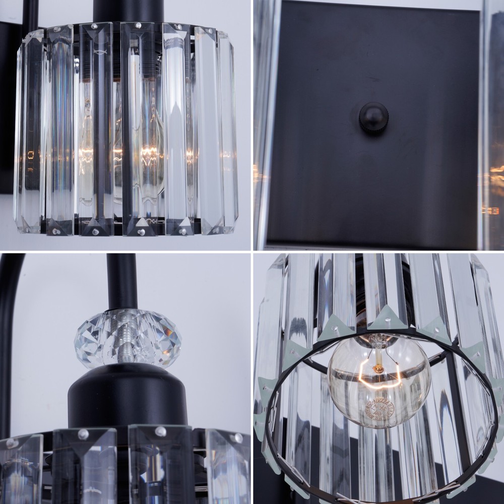31.5" 4-Light Black Crystal Vanity Light, E26 Base, Iron Frame, , No Bulbs
